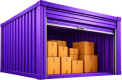 Storage container with moving boxes